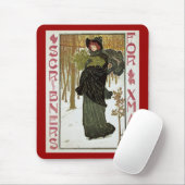 Klassieke Kerst Art Nouveau Scribners Omslag 1895 Muismat (Met muis)