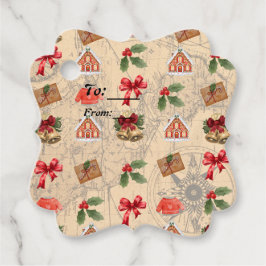 Klassieke kerst bedankjes labels