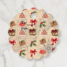 Klassieke kerst bedankjes labels