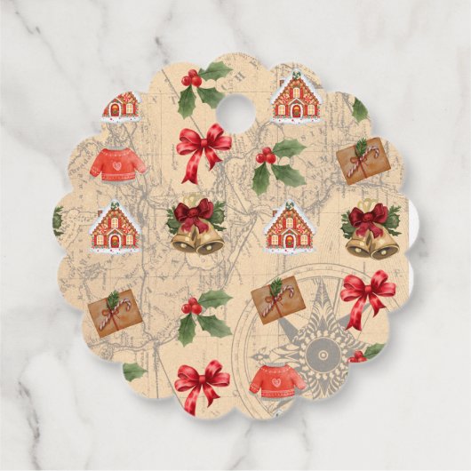 Klassieke kerst bedankjes labels (Achterkant)