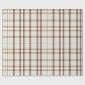 Klassieke kerst Beige en Crème Plaid Cadeaupapier (Vlak)