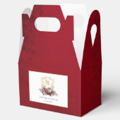 Klassieke Kerst Bloemen Crest Monogram Bruiloft Bedankdoosjes (Geopend)