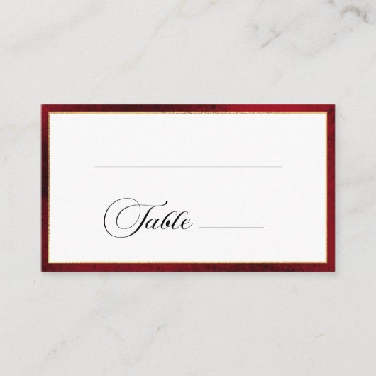 Klassieke Kerst Bloemen Crest Monogram Bruiloft Plaatskaartje (Voorkant)