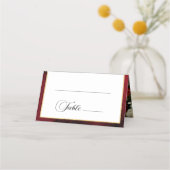 Klassieke Kerst Bloemen Crest Monogram Bruiloft Plaatskaartje (Voorkant)