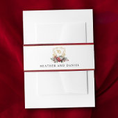 Klassieke Kerst Bloemen Crest Monogram Bruiloft Uitnodigingen Wikkel