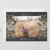 Klassieke Kerst  Bloemen Feestelijke Foto Feestdagenkaart (Voorkant)