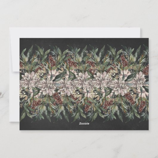 Klassieke Kerst  Bloemen Feestelijke Foto Feestdagenkaart (Achterkant)