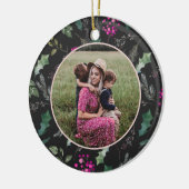 Klassieke Kerst Bloemen Foto Kerst Ornament (Links)
