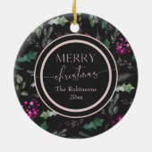 Klassieke Kerst Bloemen Foto Kerst Ornament (Achterkant)