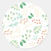 Klassieke Kerst Bloemenpatroon Sticker (Voorkant)