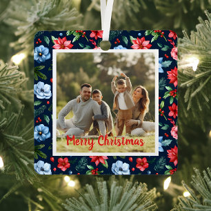 Klassieke Kerst Bloemstuk Lijst Foto  Metalen Ornament