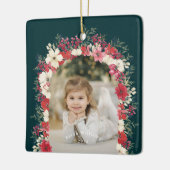 Klassieke Kerst Botanische Jaarlijkse Keepsake Fot Keramisch Ornament (Links)