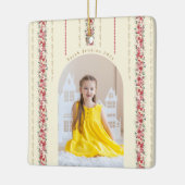 Klassieke Kerst Botanische Jaarlijkse Keepsake Fot Keramisch Ornament (Links)