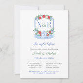 Klassieke kerst bruiloft repetitie diner kaart (Voorkant)