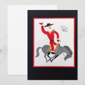 Klassieke Kerst Cowboy Rijpaard Feestdagenkaart (Voorkant / Achterkant)