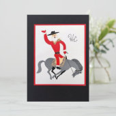 Klassieke Kerst Cowboy Rijpaard Feestdagenkaart (Staand voorkant)