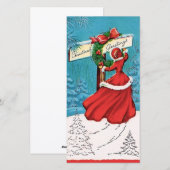 Klassieke Kerst Dame Feestdagenkaart (Voorkant / Achterkant)