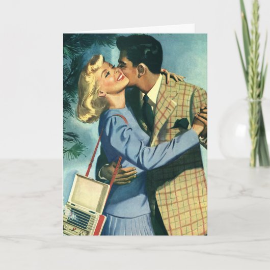 Klassieke Kerst, Dansers van Liefde en Romantiek Feestdagen Kaart (Voorkant)