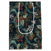 Klassieke Kerst Elegante Glans Medium Cadeauzakje (Achterkant)