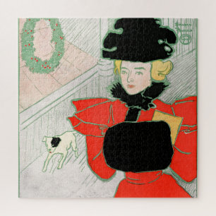 Klassieke Kerst Elegante Victoriaanse Dame in het  Legpuzzel