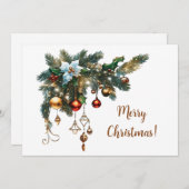 Klassieke kerst feestdagenkaart (Voorkant / Achterkant)