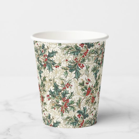 Klassieke kerst: feestelijk papieren bekers (Achterkant)