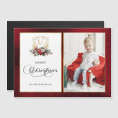 Klassieke Kerst Floral Crest Foto (Voorkant / Achterkant)