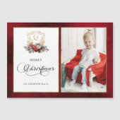 Klassieke Kerst Floral Crest Foto (Voorkant)