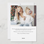 Klassieke Kerst Floral Crest Foto Feestdagenkaart (Achterkant)