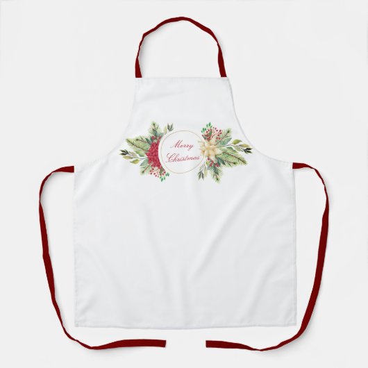 Klassieke Kerst floral   Schort (Voorkant)