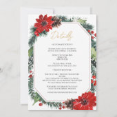 Klassieke Kerst formele Monogram Details en Kaart (Achterkant)