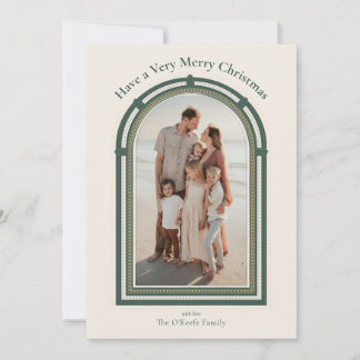 Klassieke Kerst Gebogen Vakantiefoto Feestdagenkaart