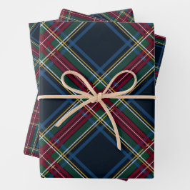 Klassieke kerst geruite coördinerende Kerstmis Inpakpapier Vel