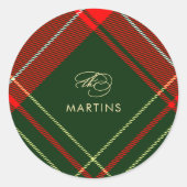 Klassieke Kerst gespeeld met naam Vakantie Ronde Sticker (Voorkant)