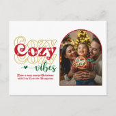 Klassieke Kerst Gezellige Vibes Retro Kerstfoto Feestdagenkaart (Voorkant)