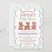 Klassieke kerst gingerbread baby shower uitnodigin kaart (Voorkant)