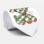 Klassieke Kerst Gingham Hond Knuffel Stropdas (Opgerold)
