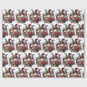 Klassieke Kerst Gnome Art Cadeaupapier (Vlak)