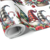 Klassieke Kerst Gnome Art Cadeaupapier (Rol Hoek)
