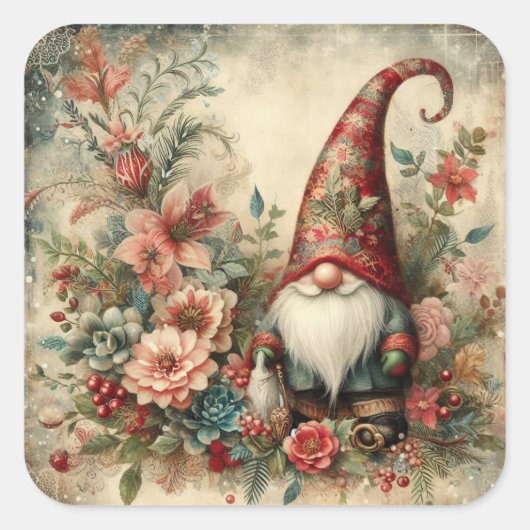 Klassieke Kerst Gnome Stickers (Voorkant)