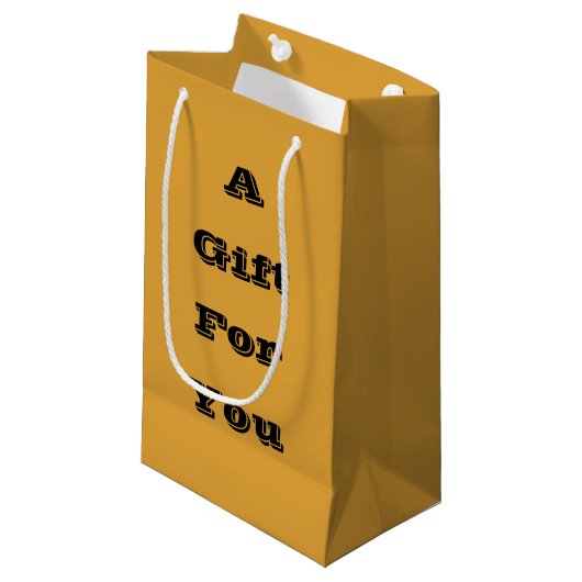 Klassieke Kerst Gouden Herfst Winter Solid Kleur Klein Cadeauzakje (Voorkant Gekanteld)