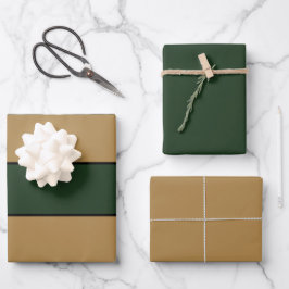 Klassieke Kerst Groen En Goud Gestreepd Inpakpapier Vel