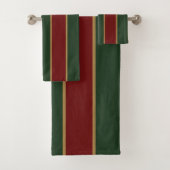 Klassieke Kerst Groen en Rood met Gouden Trim Bad Handdoek (Insitu)