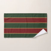 Klassieke Kerst Groen en Rood met Gouden Trim Bad Handdoek (Handdoek)