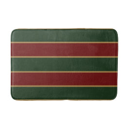 Klassieke Kerst Groen en Rood met Gouden Trim Badmat