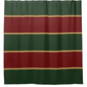 Klassieke Kerst Groen en Rood met Gouden Trim Douchegordijn (Voorkant)