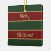 Klassieke Kerst Groen en Rood met Gouden Trim Keramisch Ornament (Links)