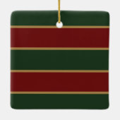 Klassieke Kerst Groen en Rood met Gouden Trim Keramisch Ornament (Achterkant)