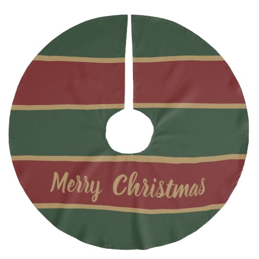 Klassieke Kerst Groen en Rood met Gouden Trim Kerstboom Rok (Voorkant)