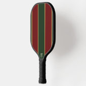 Klassieke Kerst Groen en Rood met Gouden Trim Pickleball Paddle (Links)